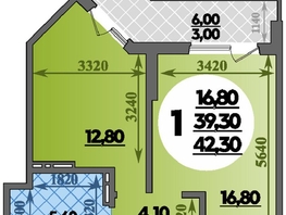 Продается 1-комнатная квартира ЖК Парк у дома, литера 7.2, 42.3 м², 7479999 рублей