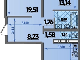 Продается 2-комнатная квартира ЖК Город у моря, литера 8, 66.72 м², 9941280 рублей