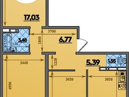 Продается 3-комнатная квартира ЖК Молодежный 2, литера 14, 82.33  м², 9566746 рублей