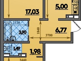 Продается 3-комнатная квартира ЖК Молодежный 2, литера 14, 63.81 м², 7638057 рублей