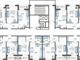 Продается 2-комнатная квартира ЖК Смородина, литера 14, 51.79 м², 6774132 рублей