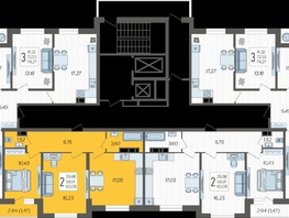 Продается 2-комнатная квартира ЖК Смородина, литера 13, 60.08 м², 7365808 рублей