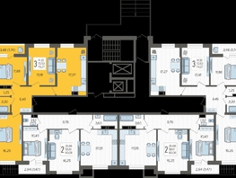 Продается 3-комнатная квартира ЖК Смородина, литера 13, 74.27  м², 8422218 рублей
