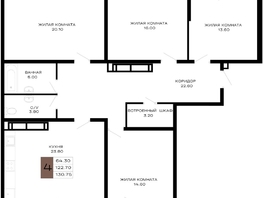 Продается 4-комнатная квартира ЖК Сердце, 130.75  м², 52300000 рублей