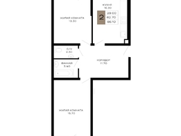 Продается 2-комнатная квартира ЖК Сердце, 66.1  м², 24787500 рублей