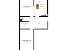 Продается 2-комнатная квартира ЖК Сердце, 64.4 м², 27370000 рублей