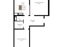 Продается 2-комнатная квартира ЖК Сердце, 65.5 м², 24562500 рублей