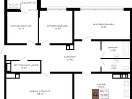 Продается 4-комнатная квартира ЖК Сердце, 116.4 м², 49470000 рублей