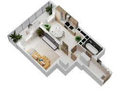 Продается 1-комнатная квартира ЖК Золотой Берег, литер 4, 43.31  м², 8419464 рублей
