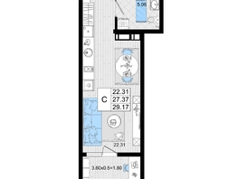 Продается Студия ЖК Резиденция морей, корпус В, 29.17  м², 8838510 рублей
