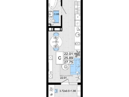 Продается Студия ЖК Резиденция морей, корпус В, 27.75  м², 8782875 рублей