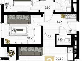 Продается 2-комнатная квартира ЖК На Высоком берегу, 57.25 м², 14885000 рублей
