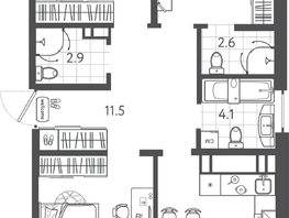 Продается 3-комнатная квартира ЖК Все Свои VIP, литера 3, 91.25  м², 21443750 рублей