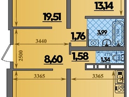 Продается 3-комнатная квартира ЖК Город у моря, литера 21, 86.83  м², 10298999 рублей