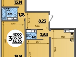 Продается 3-комнатная квартира ЖК Город у моря, литера 21, 86.2  м², 10137999 рублей