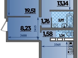 Продается 2-комнатная квартира ЖК Город у моря, литера 23, 66.66  м², 9760000 рублей
