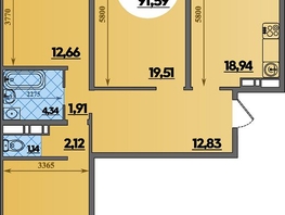 Продается 3-комнатная квартира ЖК Восточный, литера 2, 91.59 м², 11586799 рублей