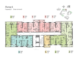 Продается 2-комнатная квартира ЖК Теплые края, литер 6, 60.17  м², 7220400 рублей