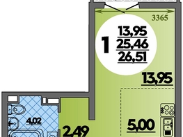 Продается Студия ЖК Город у моря, литера 23, 26.51  м², 5949000 рублей