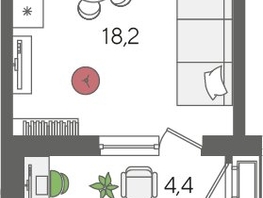 Продается Студия ЖК Рекорд 2, литера 1, 29.5  м², 7077050 рублей