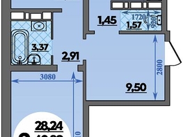 Продается 2-комнатная квартира ЖК Романовский, литера 1, 64.29  м², 6023973 рублей