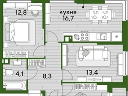 Продается 3-комнатная квартира ЖК DOGMA PARK (Догма парк), литера 12, 69.7 м², 9744060 рублей
