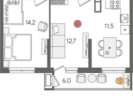 Продается 2-комнатная квартира ЖК Рекорд 2, литера 5, 58.6  м&sup2;, 12429060 рублей