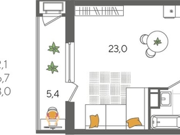 Продается Студия ЖК Рекорд 2, литера 5, 32.1  м², 7338060 рублей