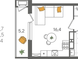 Продается Студия ЖК Рекорд 2, литера 5, 29.7  м², 6822090 рублей