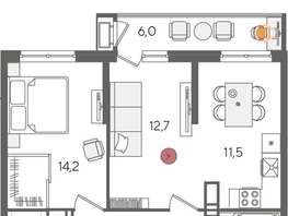 Продается 2-комнатная квартира ЖК Рекорд 2, литера 5, 58.6  м², 11614520 рублей