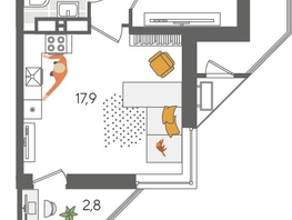Продается 1-комнатная квартира ЖК Рекорд 2, литера 6, 51.6  м², 10397400 рублей