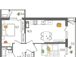 Продается 2-комнатная квартира ЖК Рекорд 2, литера 6, 66.9  м², 14189491 рублей