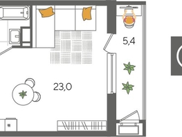 Продается Студия ЖК Рекорд 2, литера 1, 32.1  м&sup2;, 8435880 рублей