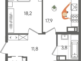 Продается 3-комнатная квартира ЖК Рекорд 2, литера 2, 98.1  м², 18833435 рублей
