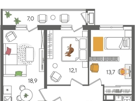Продается 2-комнатная квартира ЖК Рекорд 2, литера 2, 63.9  м&sup2;, 14428620 рублей