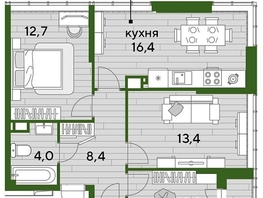 Продается 3-комнатная квартира ЖК DOGMA PARK (Догма парк), литера 9, 68.9  м², 9811360 рублей