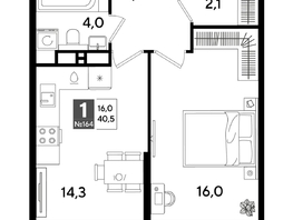 Продается 1-комнатная квартира ЖК DOGMA PARK (Догма парк), лит 17, 38.9  м², 7250960 рублей