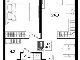 Продается 1-комнатная квартира ЖК DOGMA PARK (Догма парк), литера 19, 47.2  м², 7967361 рублей