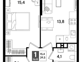 Продается 1-комнатная квартира ЖК DOGMA PARK (Догма парк), лит 20, 39.5  м&sup2;, 7370700 рублей