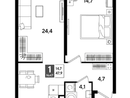 Продается 1-комнатная квартира ЖК DOGMA PARK (Догма парк), литера 18, 47.9  м², 8123840 рублей