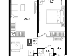 Продается 1-комнатная квартира ЖК DOGMA PARK (Догма парк), литера 18, 47.7  м², 8123311 рублей
