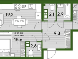 Продается 2-комнатная квартира ЖК DOGMA PARK (Догма парк), литера 21, 66.4  м², 10218960 рублей