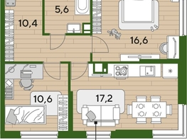 Продается 2-комнатная квартира ЖК DOGMA PARK (Догма парк), литера 21, 60.3  м², 9322380 рублей