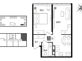 Продается 1-комнатная квартира ЖК DOGMA PARK (Догма парк), литера 21, 48.9  м&sup2;, 8890020 рублей