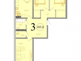 Продается 3-комнатная квартира ЖК Радонеж, блок-секция 2,3,4, 105  м², 12075000 рублей