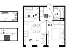 Продается 1-комнатная квартира ЖК DOGMA PARK (Догма парк), литера 22, 44.1  м&sup2;, 7885080 рублей