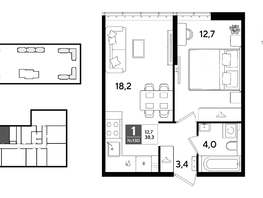 Продается 1-комнатная квартира ЖК DOGMA PARK (Догма парк), литера 22, 38.3  м&sup2;, 7284660 рублей