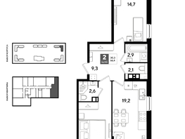 Продается 2-комнатная квартира ЖК DOGMA PARK (Догма парк), литера 22, 66.4  м&sup2;, 10351760 рублей