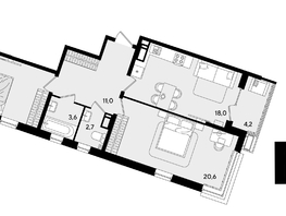 Продается 2-комнатная квартира ЖК Парк Победы 2, литера 21, 74.9  м², 11661930 рублей