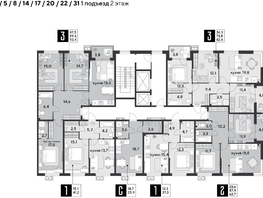 Продается 3-комнатная квартира ЖК Парк Победы 2, литера 31, 82.4  м&sup2;, 11601920 рублей